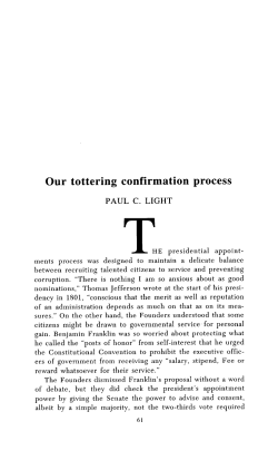 Our tottering confirmation process