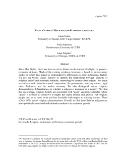 August 2002 Luigi Guiso University of Sassari, Ente