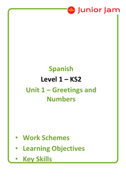 Spanish Level 1 &ndash; KS2 Unit 1 &ndash; Greetings and