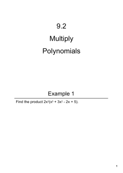 Multiplying Polynomials