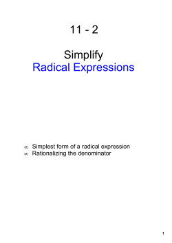 Simplify Radical Expressions