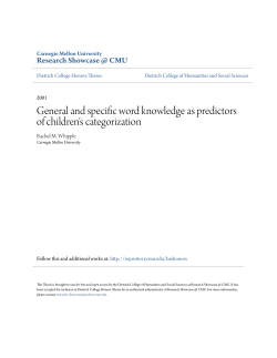 General and specific word knowledge as predictors of children`s