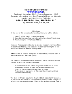 The Nurse`s Code of Ethics