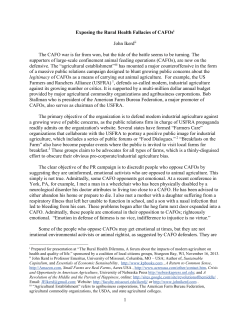 Exposing the Rural Health Fallacies of CAFOs
