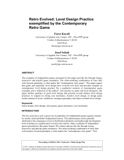 Level Design Practice exemplified by the Contemporary Retro Game