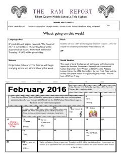 the ram report - Elbert County Schools