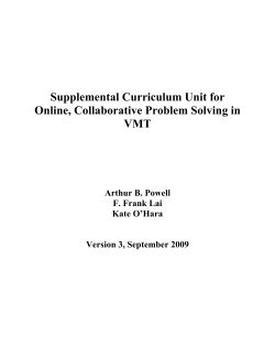 Supplemental Curriculum Unit for Online, Collaborative Problem