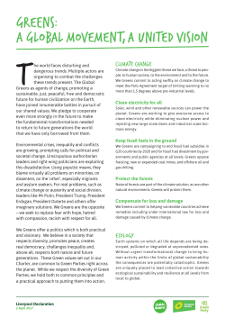 GREENS: A GLOBAL MOVEMENT,A UNITED VISION