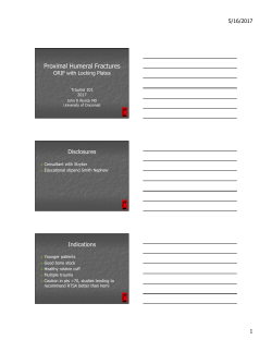 Proximal Humerus Fractures