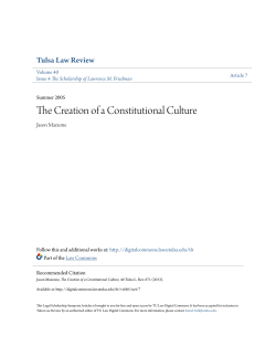 The Creation of a Constitutional Culture