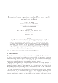 Dynamics of sexual populations structured by a space variable and