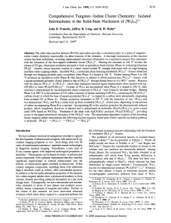 Comprehensive Tungsten-Iodine Cluster Chemistry: Isolated