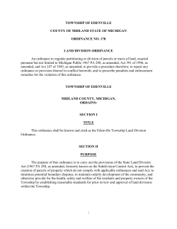 Land Division Ordinance