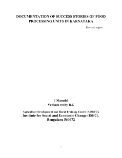 Documentation of Success Stories of Food Processing Units in