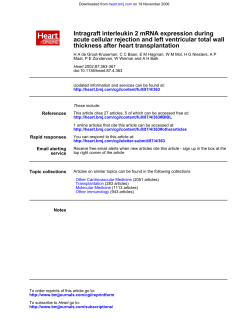 thickness after heart transplantation acute cellular rejection and left