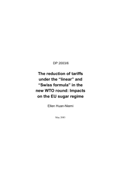 The reduction of tariffs under the &ldquo;linear&rdquo; and &ldquo;Swiss formula&rdquo; in the