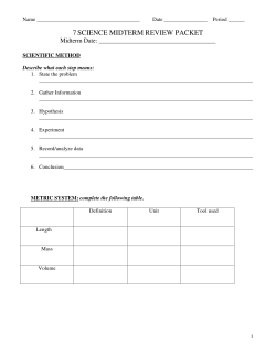 7SCIENCE MIDTERM REVIEW PACKET