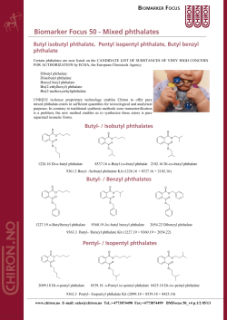 Certain phthalates are now listed on the CANDIDATE LIST OF