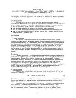 EXPERIMENT 6 ABSORPTION SPECTROPHOTOMETRY: MULTI