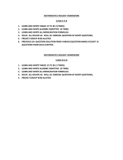 2. learn and write algebric identities