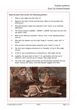 Analysis questions `Echo` by Christina Rossetti