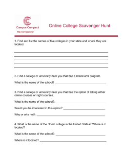 Online College Scavenger Hunt