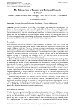 The Birth and Use of Concrete and Reinforced Concrete