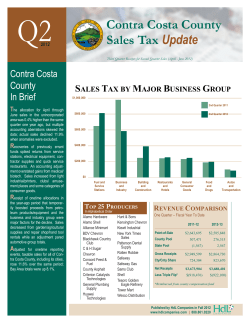 Sales Tax Update Contra Costa County