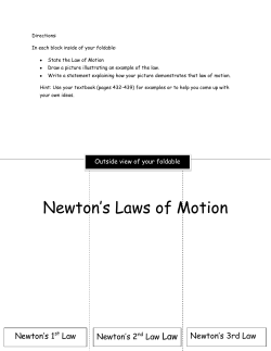 Newton`s Laws of Motion - Ottawa Hills Local Schools