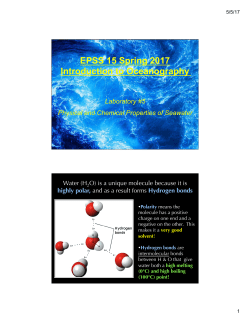 EPSS 15 Spring 2017 Introduction to Oceanography