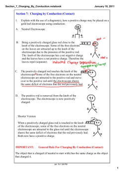 Section 7: Charging by Conduction (Contact)