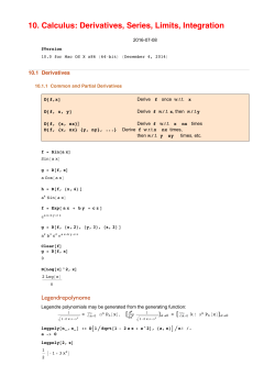 10. Calculus: Derivatives, Series, Limits, Integration