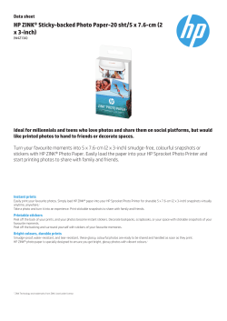 HP ZINK&reg; Sticky-backed Photo Paper-20 sht/5 x 7.6-cm (2 x 3