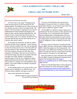 Family Child Care and Child Care Network News, Winter 2011