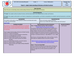 Topic 9 &ndash; Apply Understanding of Division to Divide Fractions