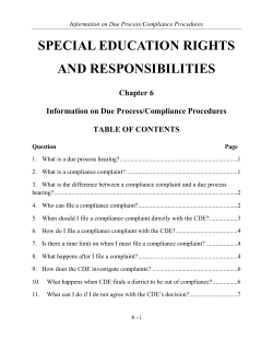 Chapter 6 - Information on Due Process / Compliance Procedures