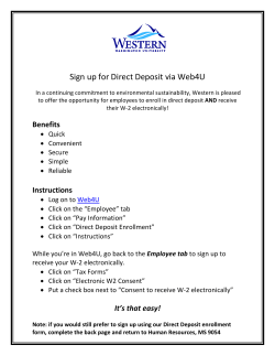 Sign up for Direct Deposit via Web4U