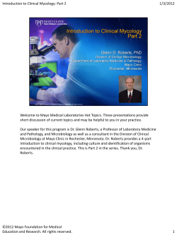 Introduction to Clinical Mycology Part 2