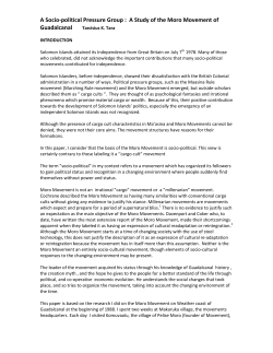 Moro movement Tarcisius K. Tara