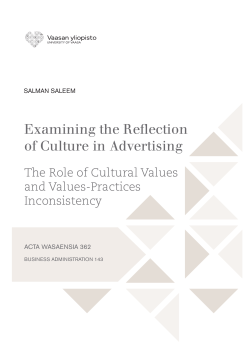 Examining the Reflection of Culture in Advertising: The Role of
