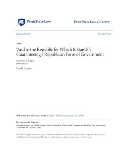 Guaranteeing a Republican Form of Government