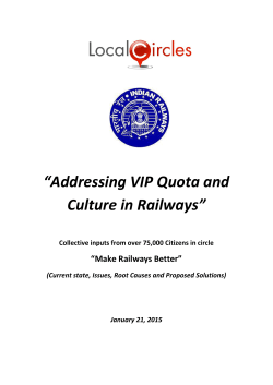 Addressing VIP Quota and Culture in Railways