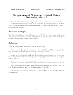 Supplemental Notes on Related Rates