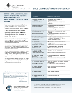 dale carnegie immersion seminar