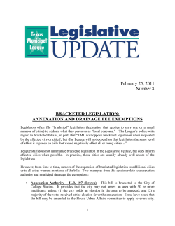 February 25, 2011 Number 8 BRACKETED LEGISLATION