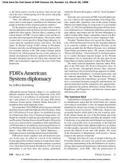 FDR`s American System diplomacy