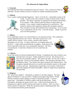 Five Reasons for Imperialism