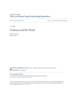 Violence and the Word - Yale Law School Legal Scholarship