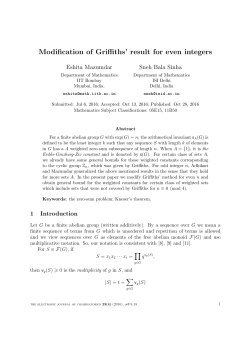 Modification of Griffiths` result for even integers