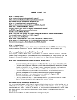 Mobile Deposit FAQ